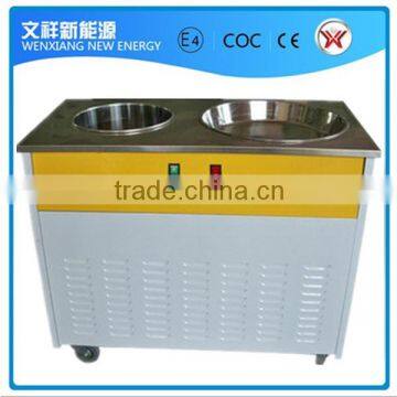Single pan fried ice cream machine with one top container
