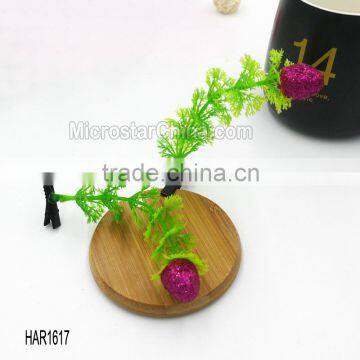 2015 new design hot selling cute girls grass hair clip Bean sprouts flowers