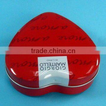 Heart shape perfume tin box