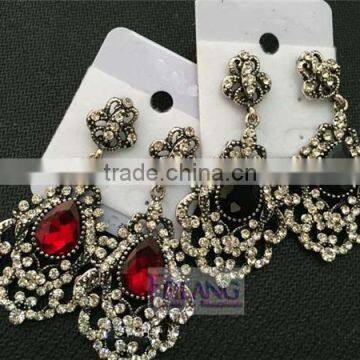 Big Earrings Red Or Black Jewelry Drop Retro Earrings Hypoallergenic photo-3
