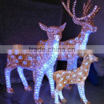 Garden Decoration 3D Acrylic Deer Family Led Christmas Ornament photo-2