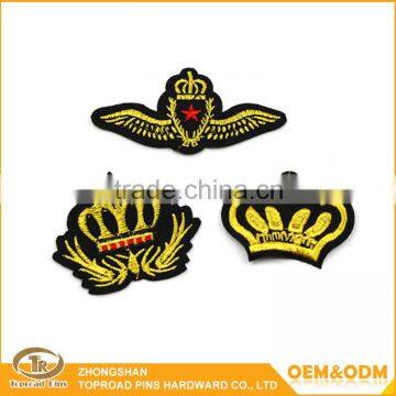 Promotional custom diy jacket patches eagle design embroidery eagle patch for garment