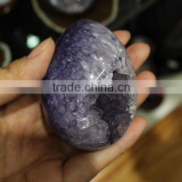 Natural Agate Geode Smile Crystal Egg Ornaments Wholesale