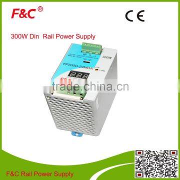 F&C 300W 24V digital display din rail power supply with CE(FP300D-24MDA)