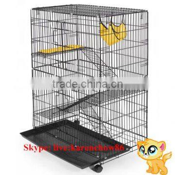 Factory Price Wholesale Outdoor Indoor Folding Big Large Metal Pet Cat Cage