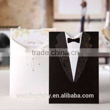 2015 High Quality bride and groom invitation card for wedding