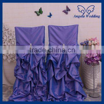 CH003K wholesale fancy polyester universal ruffled wedding light purple lilac gathered chair cover