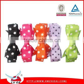 2015 Fashion Dots printed Grosgrain Ribbon Hair Clip wholesale