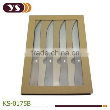 New packing wooden steak knife of 4 set