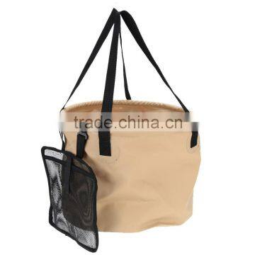 20L Folding Car Water Wash Bucket Outdoor Portable Fishing Bucket Collapsible Retractable Fishing Tackle With Hanging Mesh Bag C photo-2