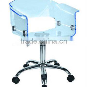 Height Adjustable Clear Acrylic Swival Chair with Casters