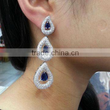 Nobility design sapphire cubic zirconia New style earrings