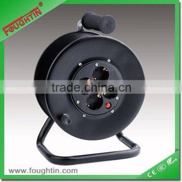 4 way extension cord socket germany socket metal reel with 25meters cable and plug extension socket