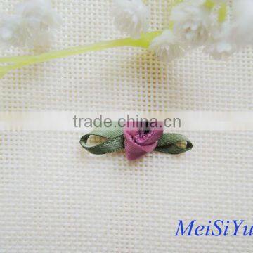 Mini satin ribbon flower rose craft for apparel accessories