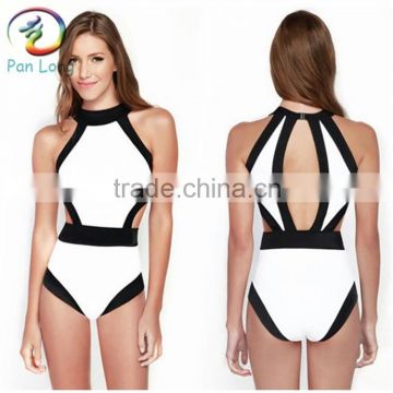 2015 new design black and white assorted colors sexy girl swimwear