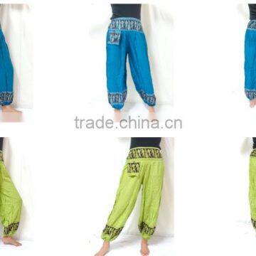 HIPPIE BOHO oriental harem rayon gypsy yoga belly dance art fisherman Tribal Pants Trousers pants gypsy print waist