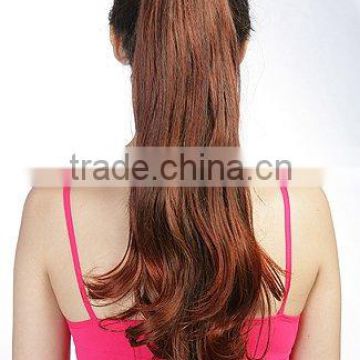 Synthetic red curly clip-in ponytail hair extension, wigs hair accessories