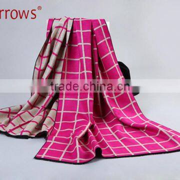 China Red Tartan Grid Plaid Shawl Pashmina Poncho Scarf for Ladies Girls Winter Late Autumn photo-5