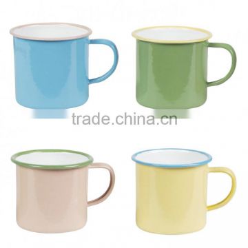 promotional items to camping outdoor use custom color enamel camping mug metal coloured enamel drinking mugs