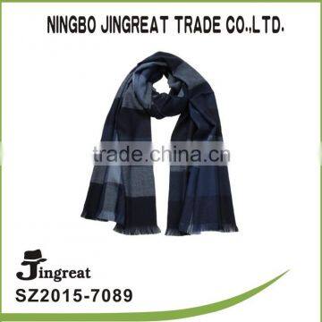 2015 gray and blue printing fabric long shawl scarf