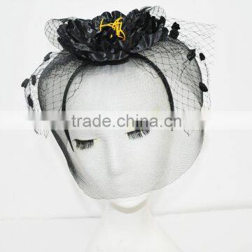 Black headband with flower for party supplies