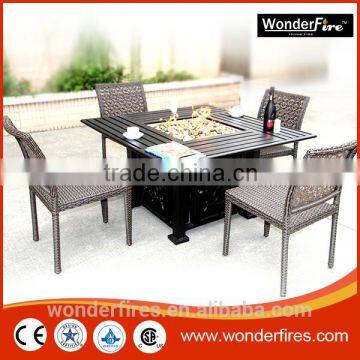 Square Outdoor Aluminum Gas Firepit table/Rectangle Outdoor Fire Pit