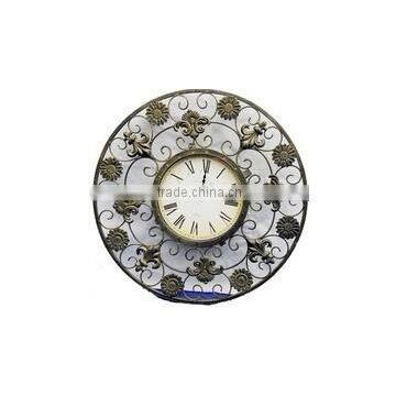 wholesale Wrought Iron home decor handicrafts vintage 24" digital metal wall clock