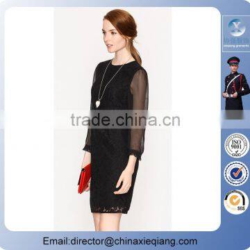 2016 Fashion Ladies Designer Dress Sexy Lace Chiffon Dress for Women
