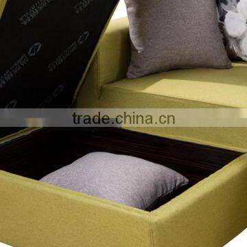 Fashion L Shaped Fabric Folded Sofa Cum Bed Design With Storage
