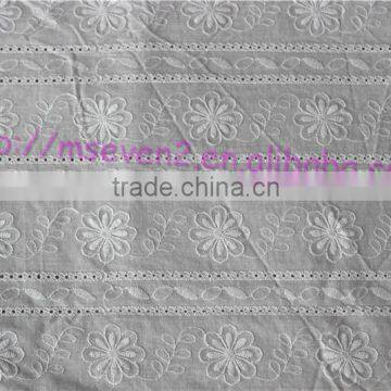 100% Cotton Combed Flower Fabric With Lace Embroidered Lace Fabric China photo-6