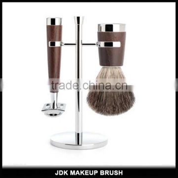 Professional Safety Double Edge Blade Shaving Razor Badger hair metal shaving brushes set with stand