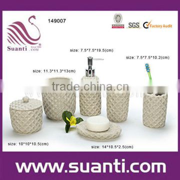 Unique wholesale polystone bath accessories set for hote