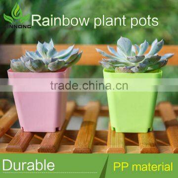 hotel colorful square modern style plastic outdoor green plants flower pots wholesale