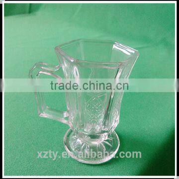 60ml hexahedral glass wine cups with handle