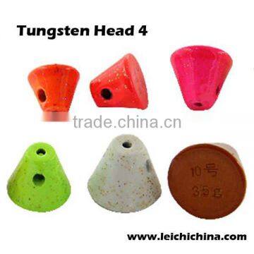 hole inside round Tapered different color fishing tungsten jig head