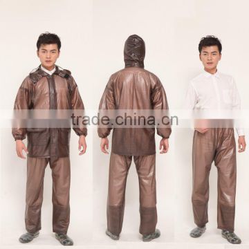 wholesale fashion adult men clear durable water proof pvc vinyl raincoat