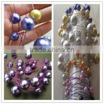 Handmade pearl on reel/pearl beads wire/pearl craft wire