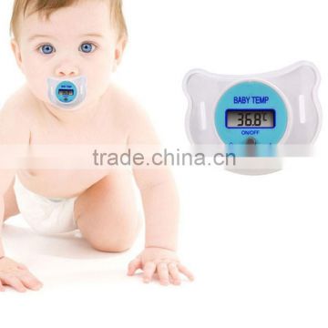 Portable Digital LCD Pacifier Thermometer Baby Nipple Soft Safe Mouth Nipple Temperature Pacifier Chain Clip Holder VCI24 P20