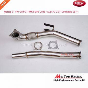 Mertop 3'' VW Golf GTi Jetta Audi A3 Turbo Catless Downpipe Exhaust 2.0T Decat Cat delet