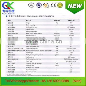 Small Volume 0.8ton Hydraulic Track Shoe Excavator for Orchard Forest Farm Greenhouse Earthwork photo-4