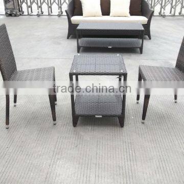 F-CF746C+CF763 classic natural rattan coffee table and stool set