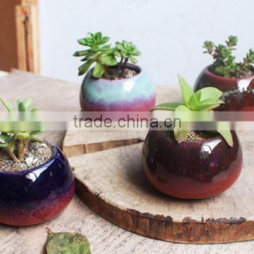 New christmas indoor decor glazed small succulent pot