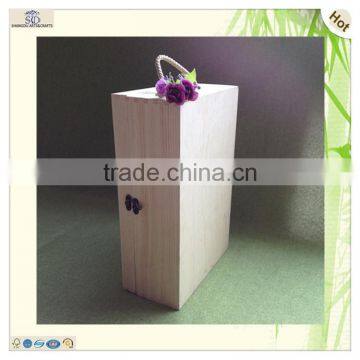 Handle Divided Pine Wooden Bottle Red White Wine Box photo-3