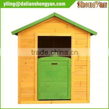 Kids Outdoor Wooden PlayHouse With Green Roof photo-2