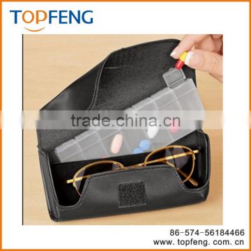 7 days weekly plastic Eyeglass/pill case box with eyeglass case box/pill box with divider