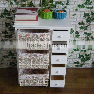 Beautiful and Practical Cabinet With Wooden and Wicker Drawer photo-2