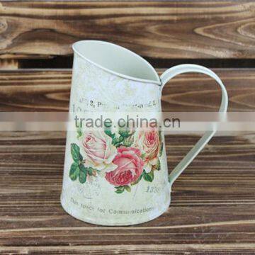 2015 new design paper decal rose watering can made in china wholesale