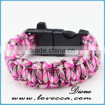 2016 Custom With Flint Fire Starter Survival Paracord Bracelet With Logo photo-3