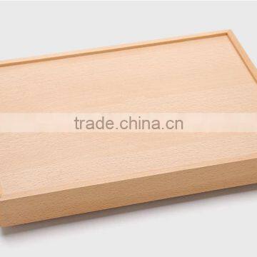Home Deco Unfinished Beech Wood Serving Tray for Food photo-6
