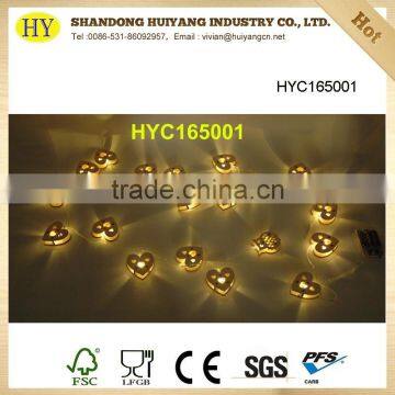 2016 Christmas Decorative Wood Crafts Heart Shape Led Light